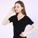 Мітенки довгі в'язані бежеві One Size - зображення 2