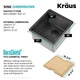 Кухонная мойка Kraus Kore нижнего монтажа KWU1101-17 KS0017U 38,1 x 40,6 x 25,4 см Черный - изображение 4