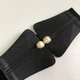 Широкий пояс з перлинками ремінь ремінець поясок Honey Fashion Accessories One Size чорний (16-8) - изображение 4