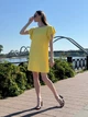 Платье с рукавами крылышками из вискозной ткани Cat Orange 5779 Желтое 44 - изображение 1
