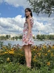 Легкое платье с флористическим принтом Cat Orange 5788 Бело-розовое 44 - изображение 2