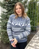 Женский новогодний свитер с оленями "Deer" Синий, размер XL - изображение 2