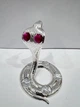 Фігурка Crystal Змія кобра 10х8 см 1602377 колір срібло червоний камінь - зображення 4