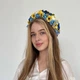 Украинский национальный веночек обруч украшение на голову с желто-синими лентами - изображение 2