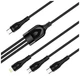 Дата кабель USB 2.0 AM to Lightning + Micro 5P + Type-C 1.2m 3.0A (PD60W data) Black ColorWay (CW-CBPDU3060-BK) - зображення 1
