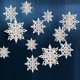 Набор новогодних подвесных 3D снежинок белых 6 шт (N1055) - изображение 1