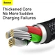 Кабель швидкого заряджання USB-Lightning+Type-C+MicroUSB Baseus Tungsten Gold 3-in-1 3.5А 1.5m, чорний - зображення 8