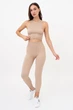 Безшовний топ в рубчик на широких бретелях Giulia HALTER TOP RIB L/XL Beige-naturale - зображення 4