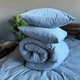 Постельное белье Washed Cotton Евро 200 x 215 Вареный хлопок Голубое 50 х 70 - изображение 2
