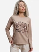 Пижама (лонгслив + штаны) женская большого размера хлопковая Leinle Cream house 1297 XL Коричневый/Бежевый (4821297161365) - изображение 3