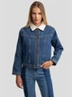 Kurtka jeansowa damska z futerkiem ocieplana Big Star Freya 768 M Granatowa (5900714787752) - obraz 1