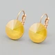Серьги с кристаллами Swarovski 83024 размер 21х14 мм цвет персиковый опал вес 4.9 г позолота 18К - изображение 1
