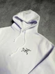 Худи унисекс с рисунком логотипа на клетке Arcteryx размер M белого цвета - изображение 6