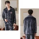 Комплект мужской пижамы Lesko CK-206 Dark Gray 2XL рубашка с длинным рукавом и штанами теплая - изображение 4