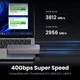 Зовнішній корпус Ugreen 40 Гбіт/с для SSD NVMe PCIe (M-Key + B&M-Key), формати M.2 2280/2260/2242/2230, до 8 ТБ, сумісний із Thunderbolt 4/3 та USB 4.0/3.2/3.1/3.0 - зображення 2