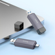 Кардридер HOCO HB45 Spirit 2-in-1 USB/Type-C 3.0 card reader Metal gray (6942007620529) - изображение 5