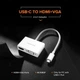 Перехідник адаптер UGREEN USB Type-C to HDMI + VGA Converter White (UGR-30843) - зображення 4