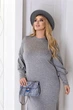 Элегантное ангоровое платье миди с разрезом Fashion 42/44 серый - изображение 2