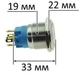 Кнопка антивандальная VJ Parts d22mm dрезьба 19mm h33mm 5 контактов индикация, арт.кн547 - изображение 3