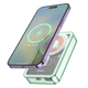 Powerbank Hoco Q14А зі швидкою зарядкою 20W 10000 mAh безпровідна зарядка MagSafe зелений G-11301 - изображение 1