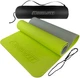 Коврик для йоги и фитнеса EasyFit EF-1924s-LGGY TPE+TC ECO-Friendly двухслойный каремат в чехле 6 мм Лимонно-серый (56003120) - изображение 1