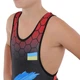 Трико для борьбы детское Ukraine SP-Sport 6605 размер 6XS (133-137см) Black-Red - изображение 6
