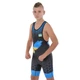 Трико для борьбы детское Ukraine SP-Sport 6605 размер 6XS (133-137см) Black-Blue - изображение 2