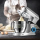 Тестомес планетарный с нержавеющей чашей 6л Maltec 2200Вт, электротестомес с насадками для дома - изображение 6