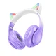 Наушники Hoco W42 Cat Ears беспроводные/проводные, емкость 400 мАч для 10 часов музыки и звонков, 180 часов в режиме ожидания, поддерживает BT, TF и ​​AUX Violet - изображение 2