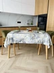 Скатерть водоотталкивающая Delux Textil Мрамор серый 140 х 110 см (3659920) - изображение 2