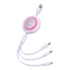 Кабель Baseus Bright Mirror 2 Series Retractable 3-in-1 Fast Charging Data Cable USB to M+L+C 3.5A 1.1m Purple (CAMJ010005) - изображение 3