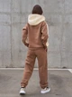 Спортивный костюм на флисе женский ISSA PLUS 14858 3XL Коричневый (issa2007682654833) - изображение 2