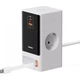 Сетевое зарядное устройство Baseus Power Combo Digital Power Strip SVs 65W 2AC+1USB+1Type-C with Retractable Type-C Cable PSLR000602 White - изображение 2