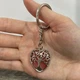 Кулон с натуральным камнем Кварц розовый в оправе "Древо жизни в сердце" серебристый на брелоке для ключей сталь упакован в коробочку (16169) - изображение 4