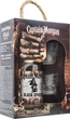 Алкогольный напиток на основе Карибского рома Captain Morgan Spiced Black 1 л 40% + 2 рюмки (4820178650991) - изображение 1