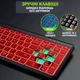 Комплект Беспроводная Клавиатура и Мышка Bluetooth с подсветкой тихие компактные USB Универсальные Черно-красный - изображение 5