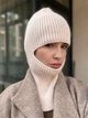 Балаклава в'язана шапка жіноча Zefur One size бежева - изображение 3