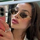 Солнцезащитные очки No Brand полуободковые ромбы Romb GG черные с золотом - изображение 3