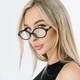 Солнцезащитные очки No Brand округлые Oculos с защитой от ультрафиолета черные - изображение 1