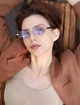 Солнцезащитные очки No Brand унисекс без оправы Trend фиолетовые с золотом - изображение 4