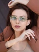 Солнцезащитные очки No Brand унисекс без оправы Trend зеленые с золотом - изображение 4