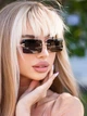 Солнцезащитные очки No Brand унисекс без оправы Rio черные с золотом - изображение 3