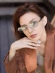 Солнцезащитные очки No Brand унисекс без оправы Trend зеленые с золотом - изображение 5