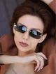 Солнцезащитные очки No Brand унисекс без оправы Trend черные с золотом - изображение 5