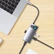 USB-хаб Baseus Metal Gleam Series 4-in-1 Multifunctional USB Type-C to 3 x USB 3.0 + RJ45 Gray (WKWG070113) - изображение 8