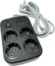 Сітковий фільтр XoKo SP-4-2-1 4 розетки, 3 USB, 2 м Black (XK-SP-4-2-1-BK) чорний із сірим - изображение 5