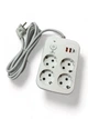 Сітковий фільтр XoKo SP-4-2-1 4 розетки, 3 USB, 2 м White (XK-SP-4-2-1-WH) білий із сірим - изображение 5