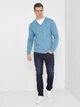 Пуловер GANT Extrafine Lambswool V-Neck 8010520 Saxony Blue 2XL - зображення 4