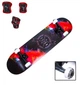 Деревянный скейтборд FISH RED-BLACK с защитой в комплекте. Нагрузка до 90 кг - изображение 1