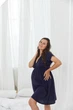 Комфортна нічна сорочка для вагітних та годуючих мам Nicole L (46) Lullababe Темно-синій - зображення 4